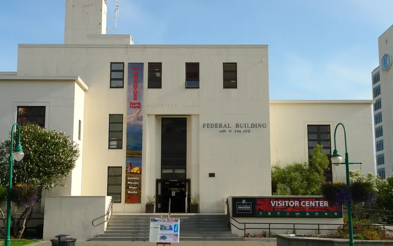 Front of the Anchorage Federal Building, housing the Anchorage APLIC