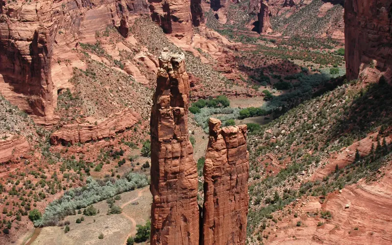 View of Spider Rock from the overlook