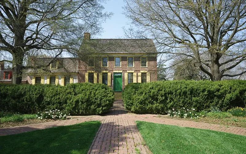 A view of the front of the John Dickinson House on the Plantation.