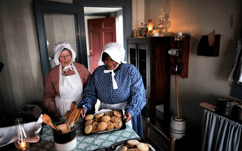 Two ladies working in the kitchen