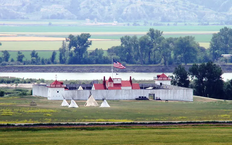 View of Fort Union and the Missouri River looking south