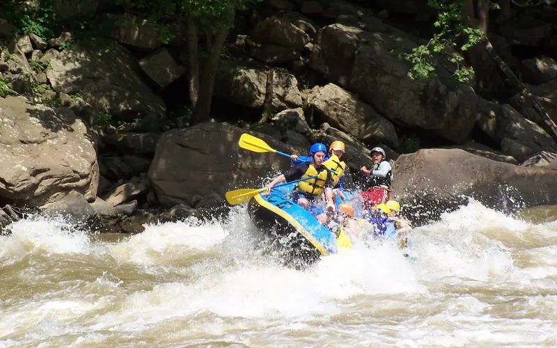 Trying to stay in the raft on the Gauley River