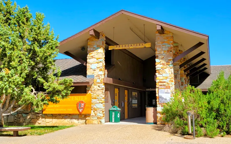 The Golden Spike National Historical Park's Visitor Center colorful stone entrance