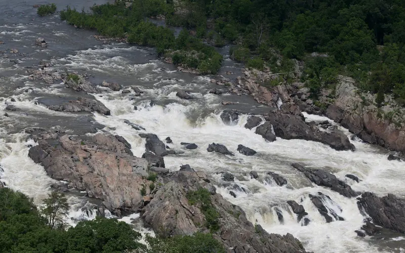 An aerial shot of the Great Falls.