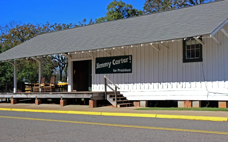 The Plains train depot that President Carter used as the 1976 campaign headquarters.