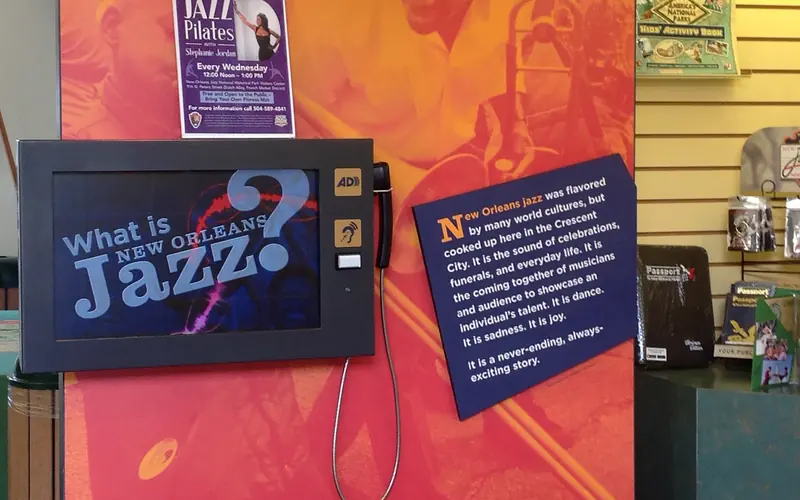 Exhibit titled "What Is New Orleans Jazz?"