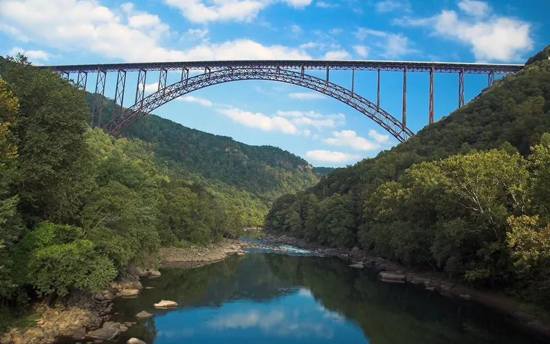 bridge spanning the river